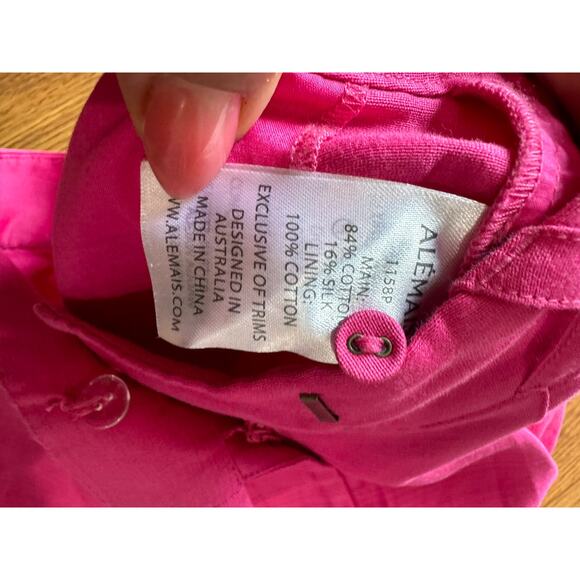 Alemais BLAIRE COTTON & SILK PANTS IN FUCHSIA size 4 / small - Picture 12 of 14